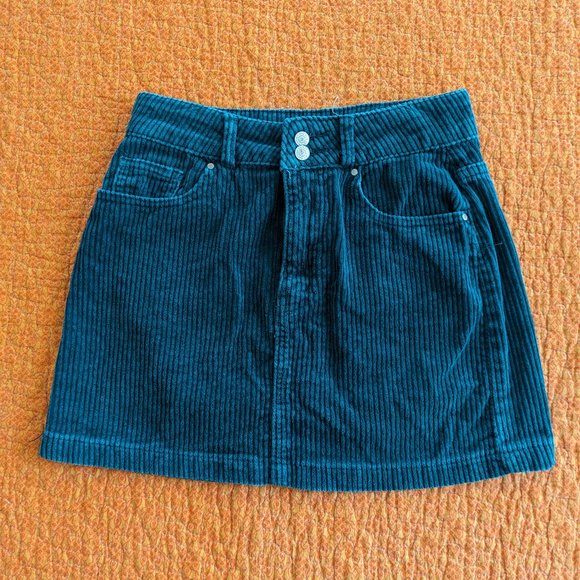 Dark Green Corduroy Pacsun Miniskirt - Picture 1 of 3